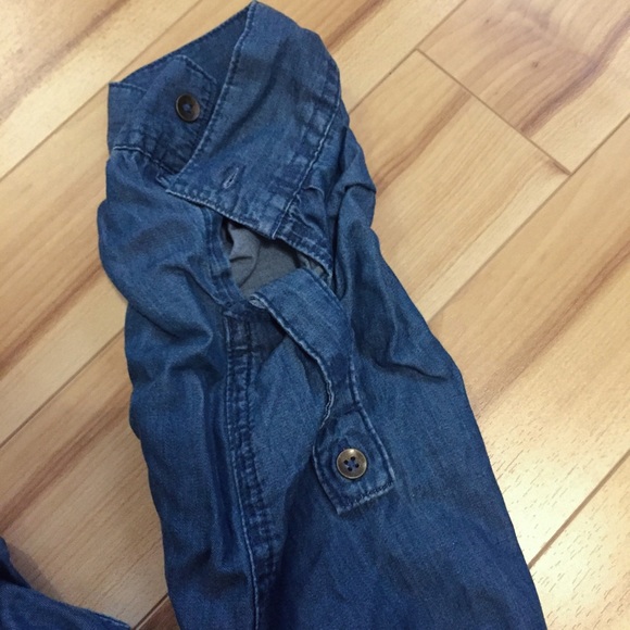 blue jeans button up waist tie dress or tunic - Picture 5 of 5